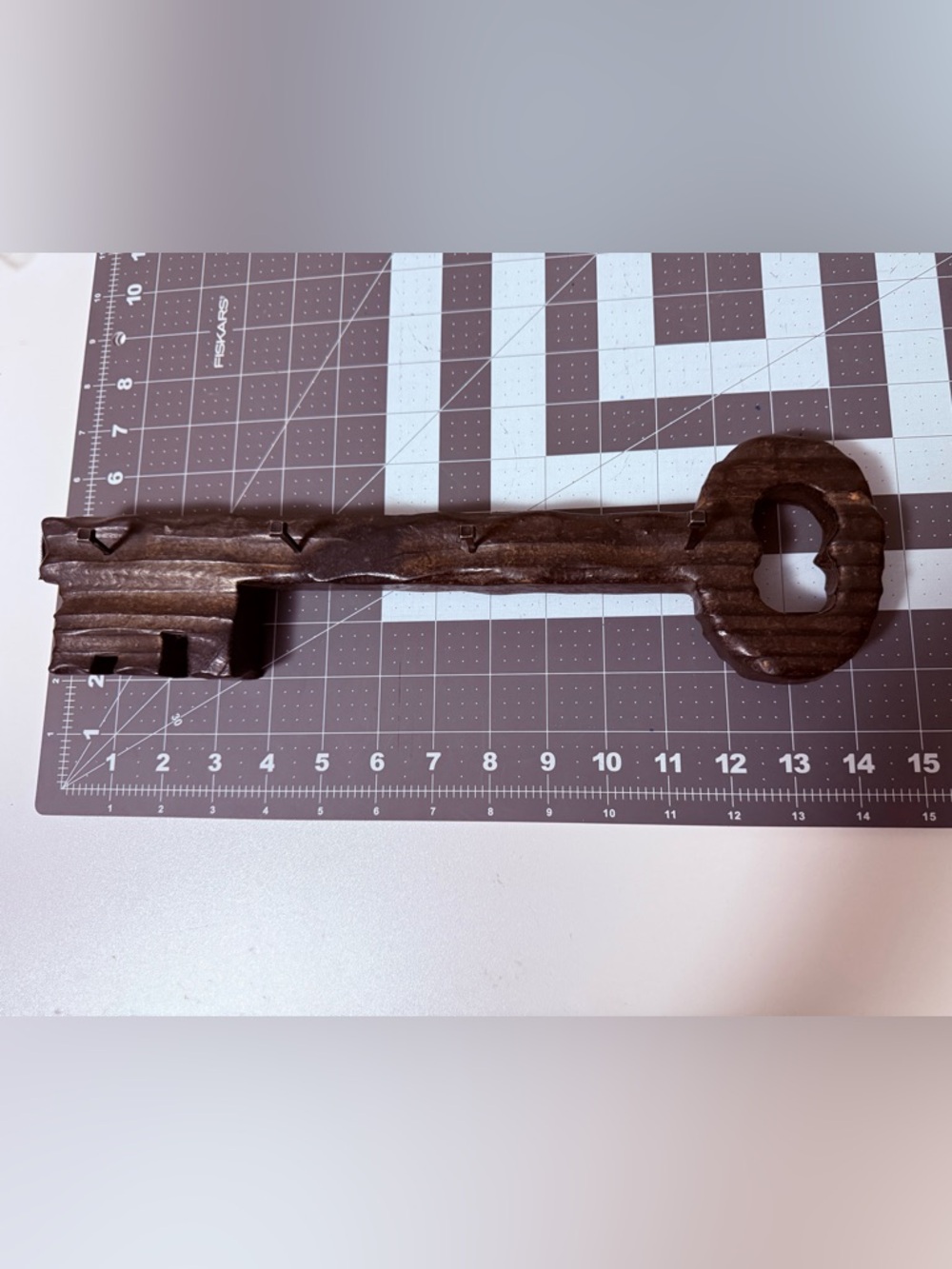 Decorative Large Vintage-Style Wall Key - Brown